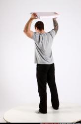 Man Adult Athletic White Throwing Standing poses Sportswear