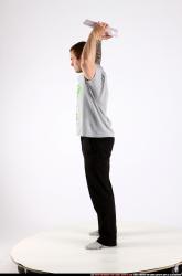 Man Adult Athletic White Throwing Standing poses Sportswear