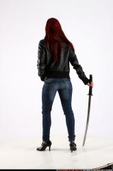 Woman Young Athletic White Fighting with sword Standing poses Casual