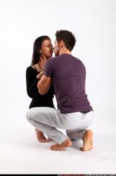 Man & Woman Adult Athletic White Daily activities Sitting poses Casual