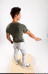 Man Adult Athletic White Fighting with gun Standing poses Casual