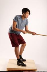Man Young Athletic Neutral Moving poses Casual Asian