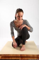 Woman Young Athletic White Neutral Kneeling poses Casual