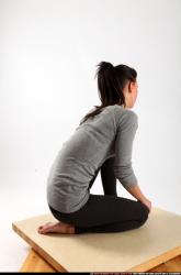 Woman Young Athletic White Neutral Kneeling poses Casual