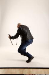 Man Adult Athletic White Fighting with sword Standing poses Casual