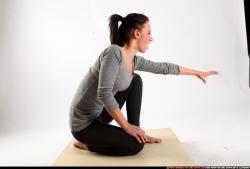 Woman Young Athletic White Daily activities Kneeling poses Casual