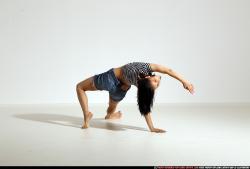 Woman Young Athletic White Fitness poses Moving poses Casual