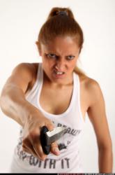Woman Adult Athletic White Fighting with knife Standing poses Casual