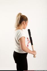 Woman Young Average Standing poses Casual Asian Fighting with bat