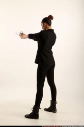 Woman Young Athletic White Fighting with gun Standing poses Casual