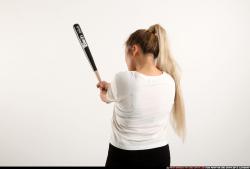 Woman Young Average Standing poses Casual Asian Fighting with bat