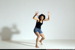 Woman Young Athletic White Magic Moving poses Casual