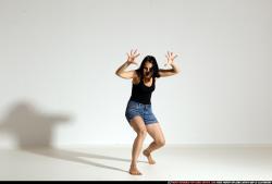 Woman Young Athletic White Magic Moving poses Casual