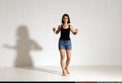 Woman Young Athletic White Magic Moving poses Casual