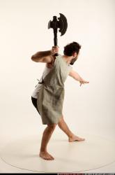 Man Adult Athletic White Fighting with sword Standing poses Army