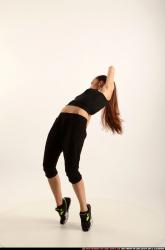 Woman Young Athletic White Moving poses Sportswear Dance