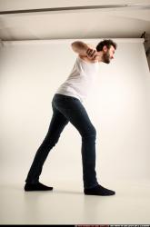 Man Adult Athletic White Fist fight Standing poses Casual