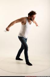 Man Adult Athletic White Fist fight Standing poses Casual