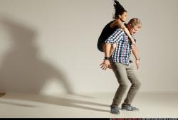 Man & Woman Adult Athletic White Neutral Moving poses Casual