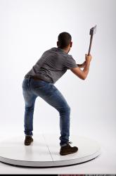 Man Adult Athletic Fighting with sword Standing poses Casual Latino
