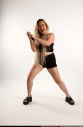 Woman Young Average Fighting with sword Standing poses Casual Asian