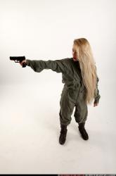 Woman Young Average Fighting with gun Standing poses Army Asian