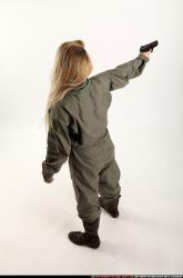 Woman Young Average Fighting with gun Standing poses Army Asian