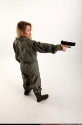 Woman Young Average Fighting with gun Standing poses Army Asian