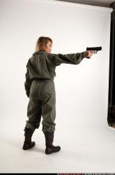 Woman Young Average Fighting with gun Standing poses Army Asian