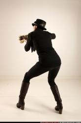 Woman Adult Athletic White Fighting with rifle Standing poses Casual