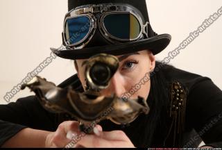 claudia-steampunk-laying-aiming-crossbow-pistol