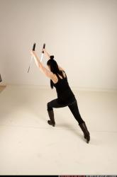 Woman Adult Athletic White Fighting with sword Standing poses Casual