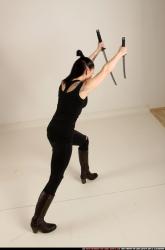 Woman Adult Athletic White Fighting with sword Standing poses Casual