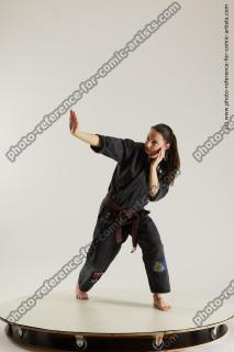 fighting young woman in kimono 16b