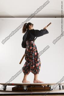 japanese woman in kimono with sword saori 14c