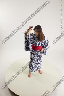 japanese woman in kimono with dagger saori 03a