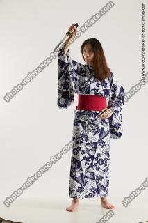 japanese woman in kimono with dagger saori 03b
