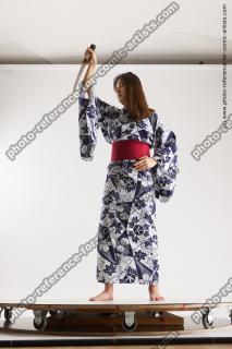 japanese woman in kimono with dagger saori 04c