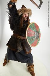 Medieval mongol warrior with sword Turgen