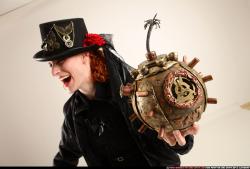 Victoria Steampunk Cane Bomb Pose